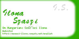 ilona szaszi business card